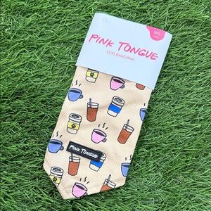 Pink Tongue Dog Bandana - Coffee Print
